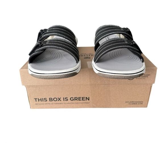 Clarks Cloudsteppers Breeze Piper Black Slide Sandals Women’s Size 11 Medium - Picture 4 of 11